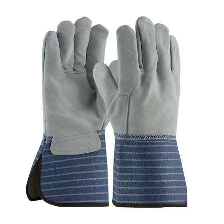 Pip Superior Grade Split Cowhide Leather Palm Glove w/Full Leather Back - Rubberized Gauntlet Cuff, 12PK 82-5066/XL